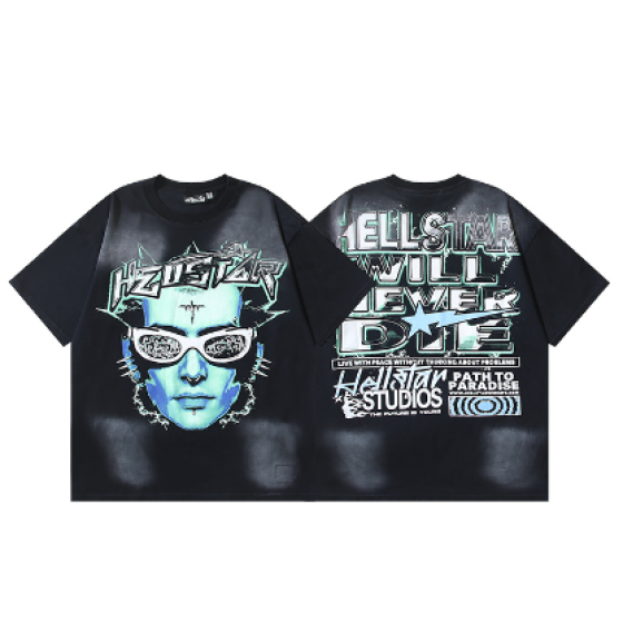 Hellstar Washed Print Short-Sleeve T-Shirt